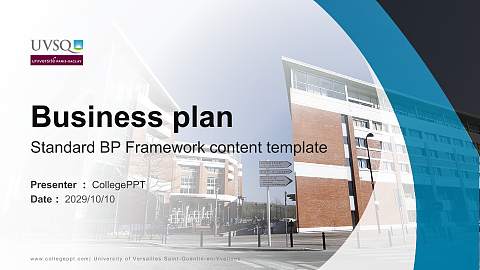 University of Versailles Saint-Quentin-en-Yvelines Competition/Entrepreneurship Contest PPT Template