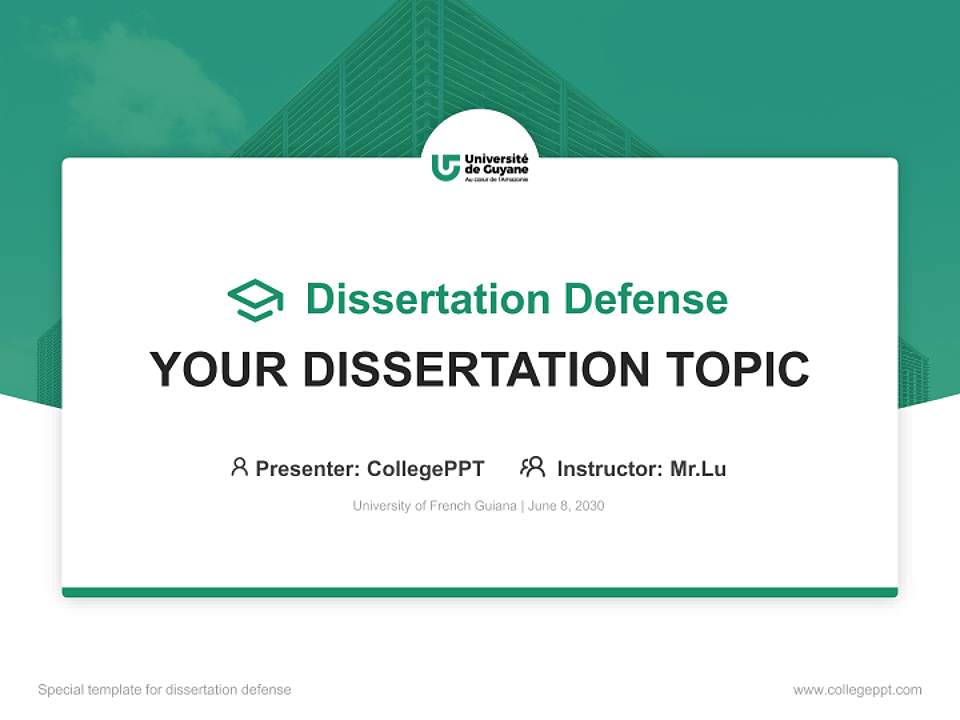 University of French Guiana Graduation Thesis Defense PPT Template4:3 ratio PPT effect preview image7