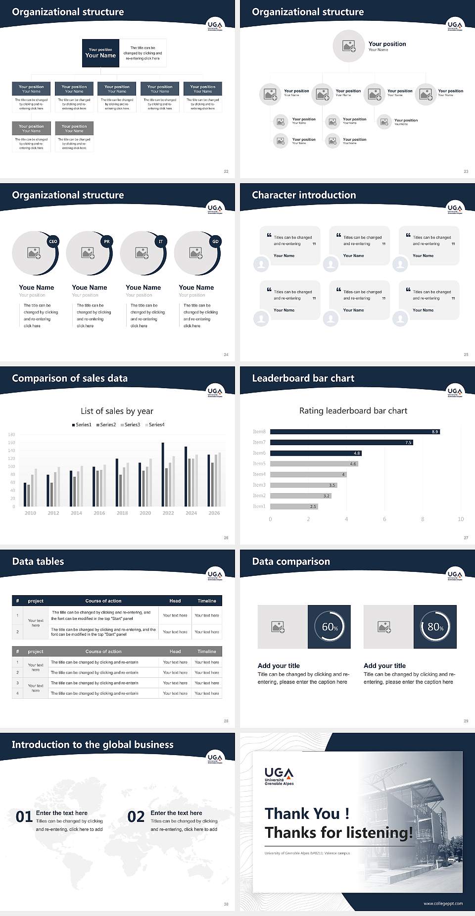 University of Grenoble Alpes – Valence campus Academic Presentation/Research Findings Report PPT Template4:3 ratio PPT effect preview image4