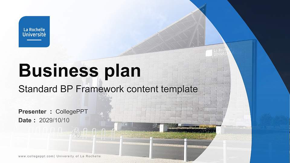 University of La Rochelle Competition/Entrepreneurship Contest PPT Template16:9 ratio PPT effect preview image