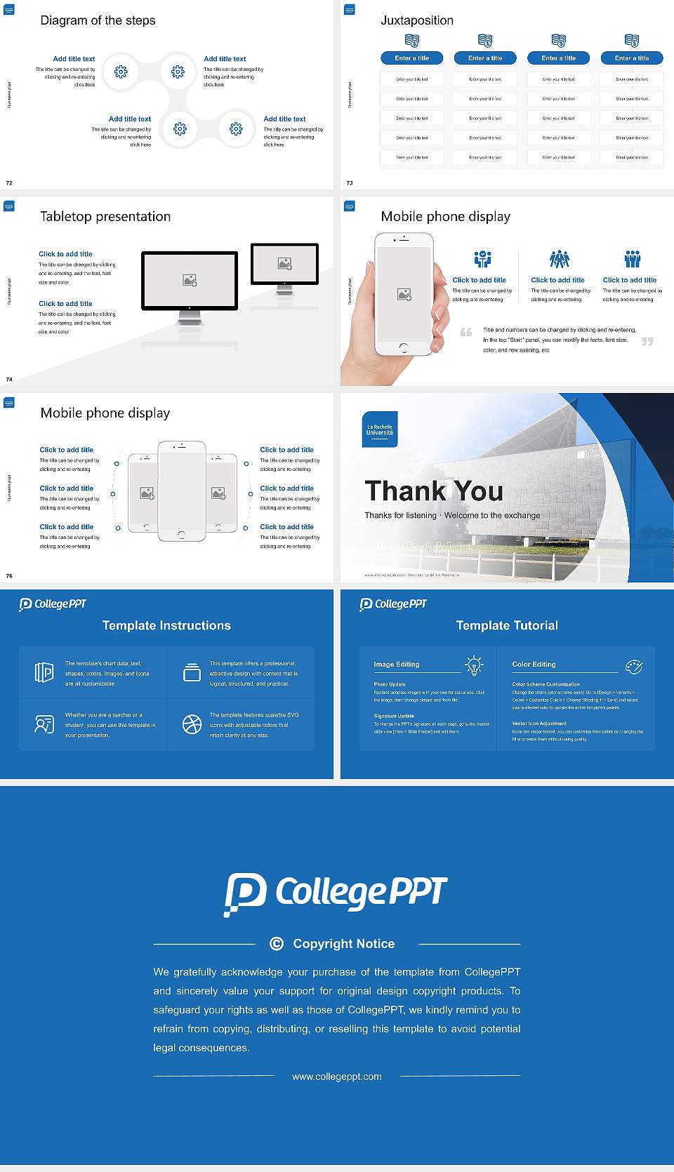 University of La Rochelle Competition/Entrepreneurship Contest PPT Template16:9 ratio PPT effect preview image9