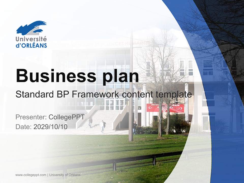 University of Orléans Competition/Entrepreneurship Contest PPT Template4:3 ratio PPT effect preview image9