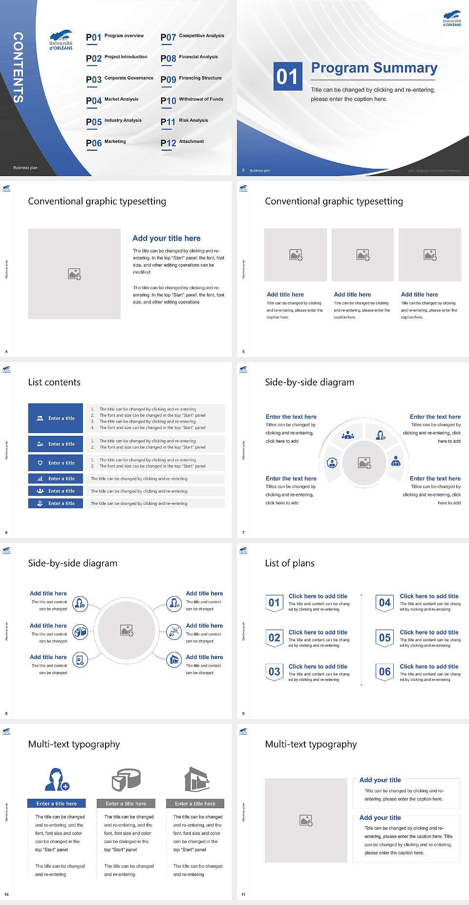University of Orléans Competition/Entrepreneurship Contest PPT Template4:3 ratio PPT effect preview image2