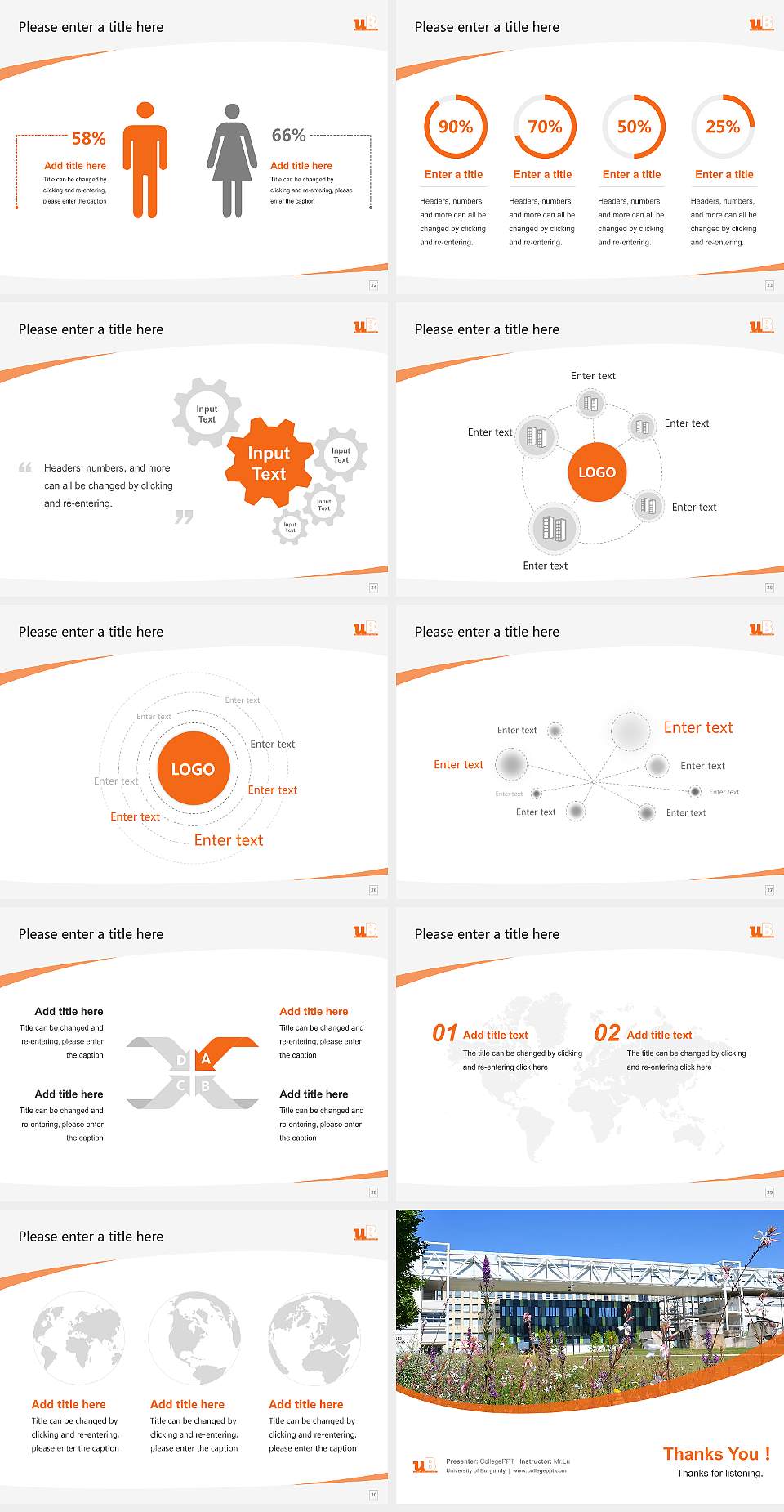 University of Burgundy Course/Courseware Creation PPT Template4:3 ratio PPT effect preview image4