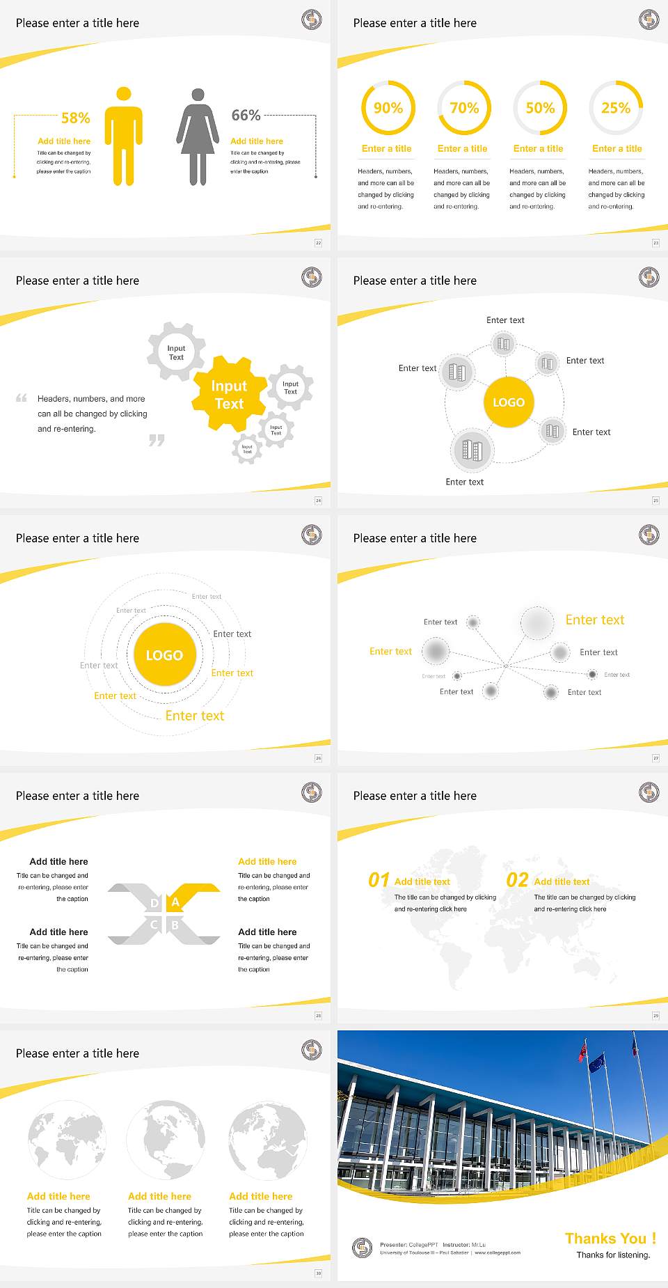 University of Toulouse III – Paul Sabatier Course/Courseware Creation PPT Template4:3 ratio PPT effect preview image4