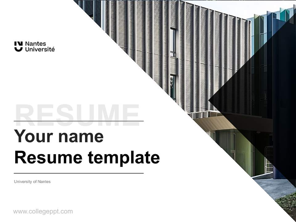 University of Nantes Resume PPT Template4:3 ratio PPT effect preview image5
