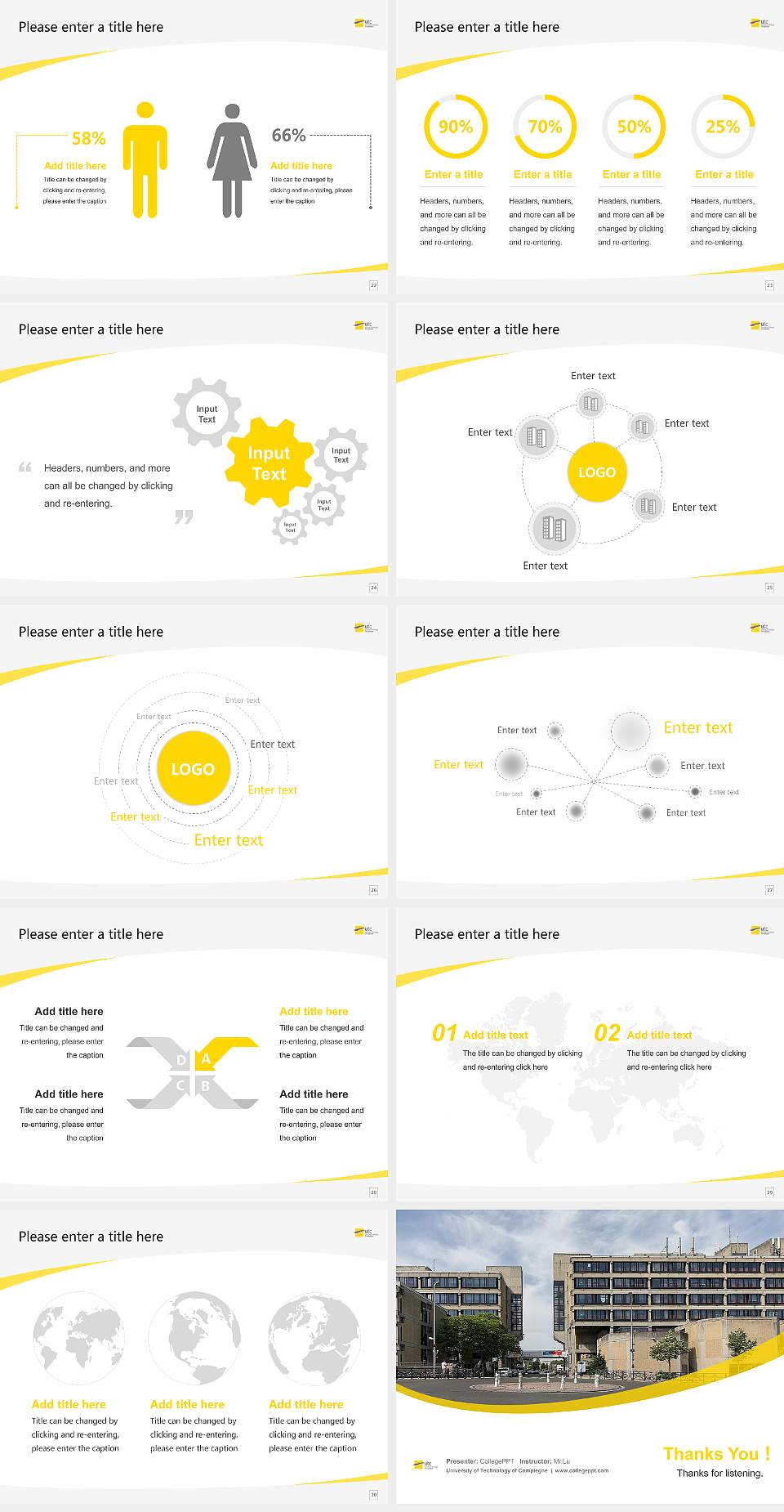 University of Technology of Compiègne Course/Courseware Creation PPT Template4:3 ratio PPT effect preview image4