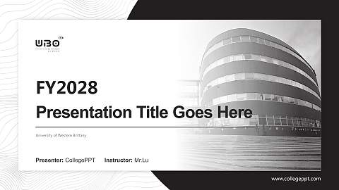 University of Western Brittany Academic Presentation/Research Findings Report PPT Template