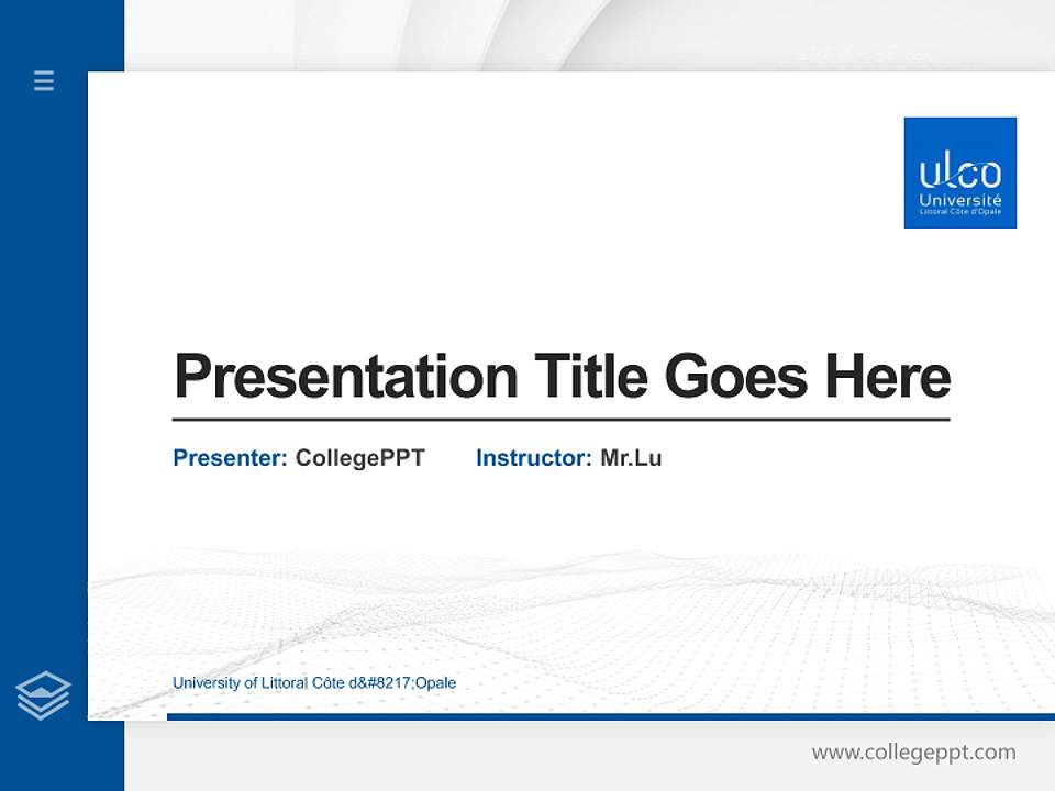 University of Littoral Côte d’Opale Thesis Proposal/Graduation Defense PPT Template4:3 ratio PPT effect preview image5