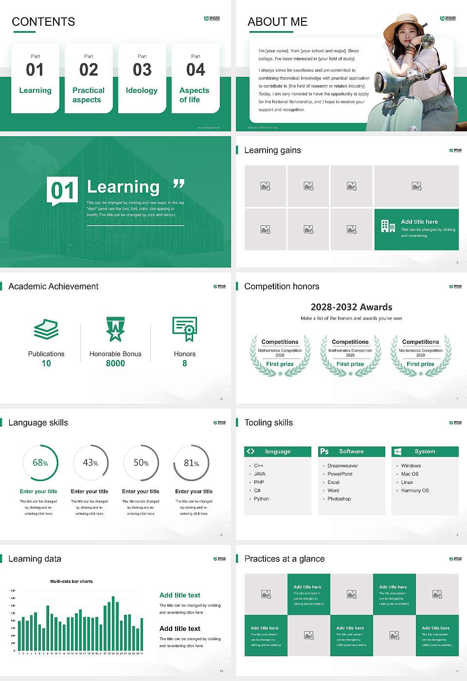 University of French Guiana National Scholarship Defense PPT Template16:9 ratio PPT effect preview image2