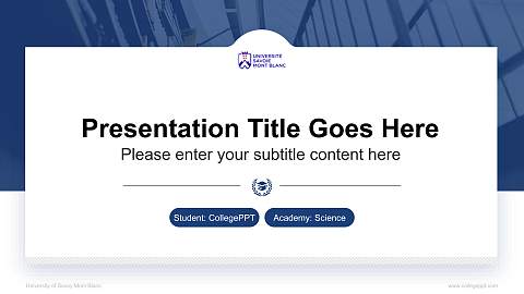 University of Savoy Mont Blanc National Scholarship Defense PPT Template