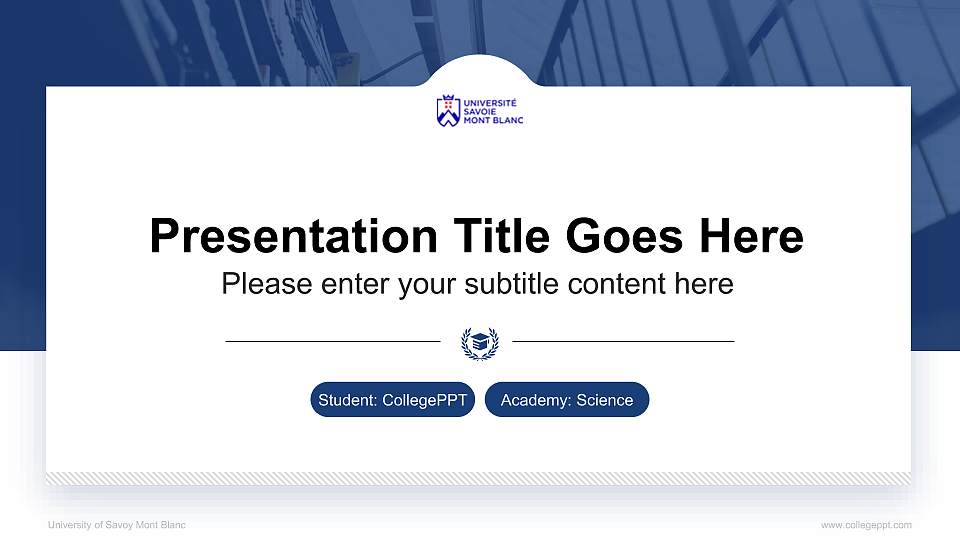 University of Savoy Mont Blanc National Scholarship Defense PPT Template16:9 ratio PPT effect preview image