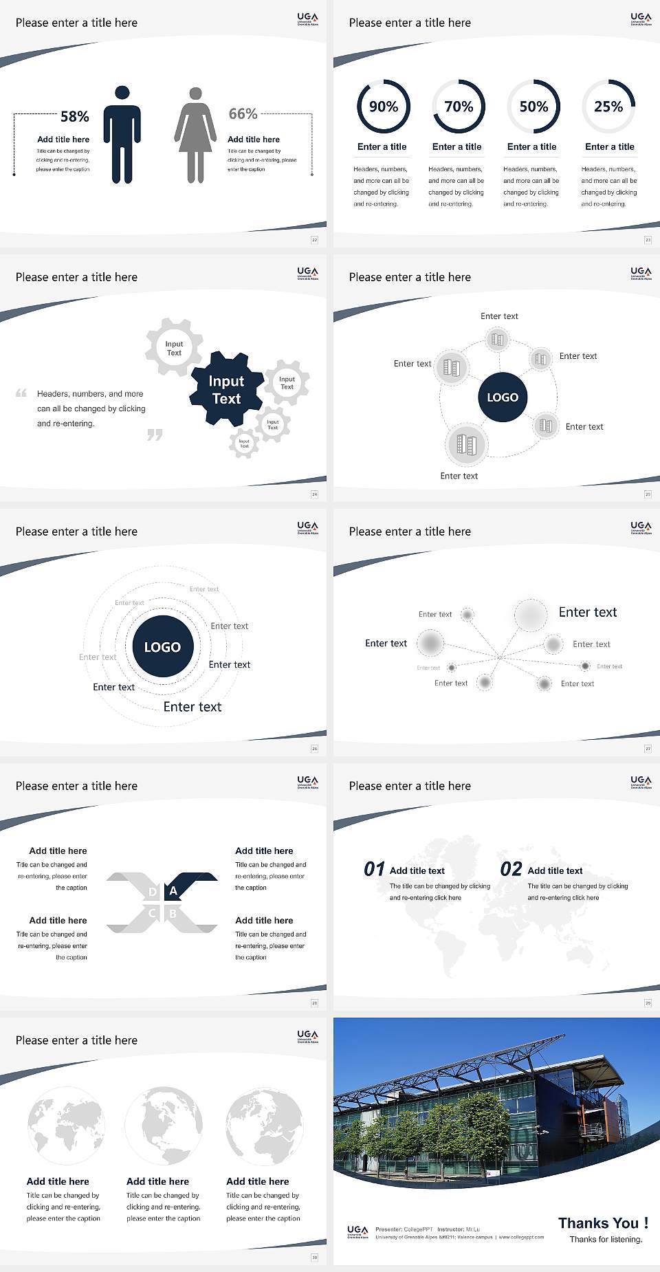 University of Grenoble Alpes – Valence campus Course/Courseware Creation PPT Template4:3 ratio PPT effect preview image4