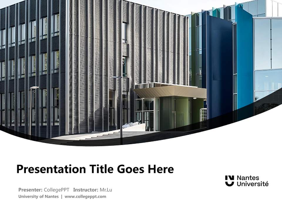 University of Nantes Course/Courseware Creation PPT Template4:3 ratio PPT effect preview image5