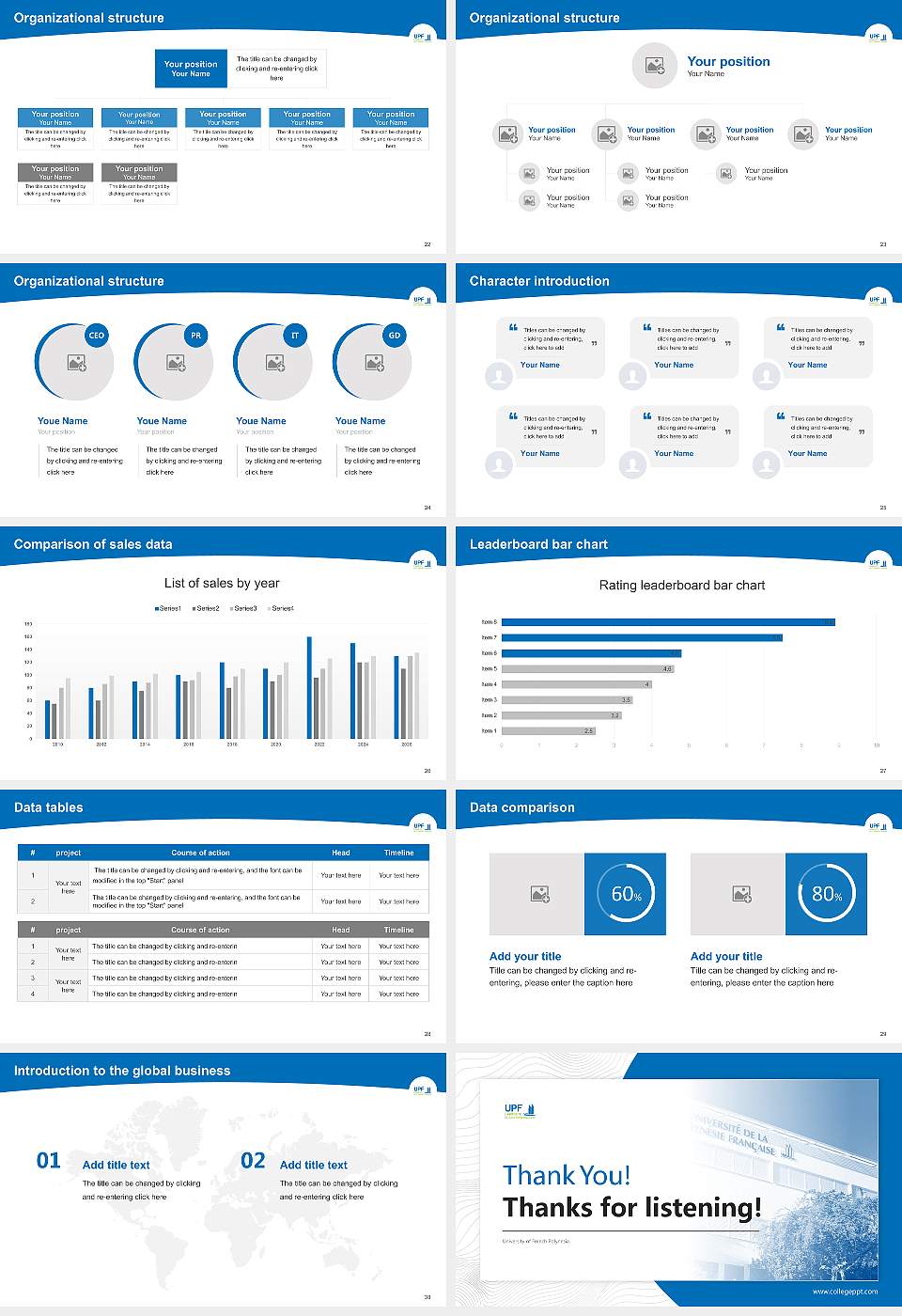 University of French Polynesia Academic Presentation/Research Findings Report PPT Template16:9 ratio PPT effect preview image4