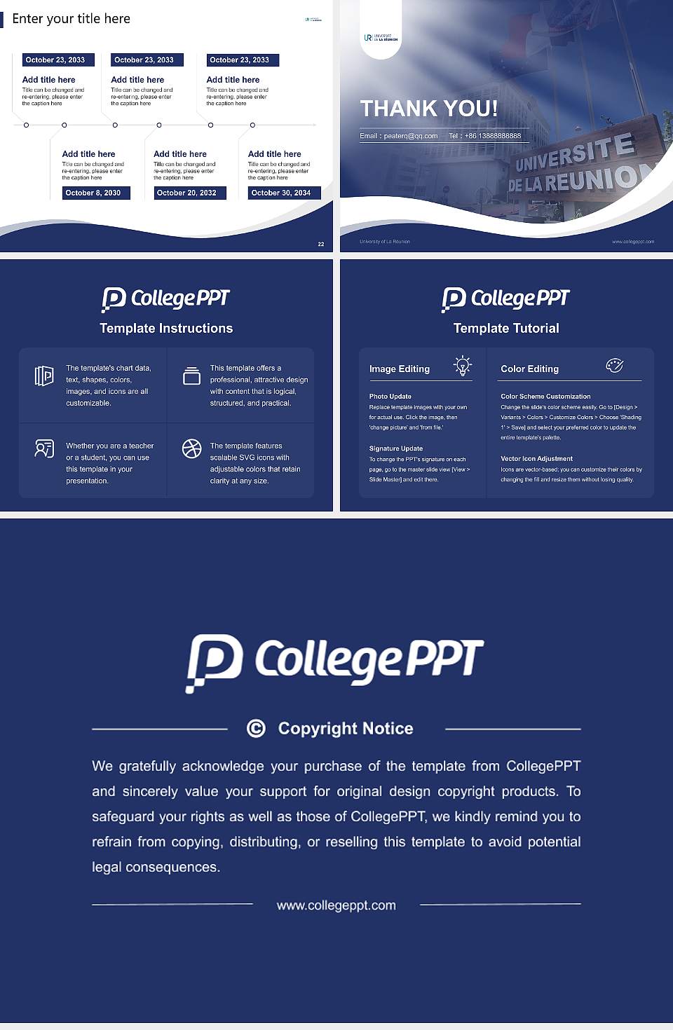 University of La Réunion Lecture Sharing and Networking Event PPT Template4:3 ratio PPT effect preview image4