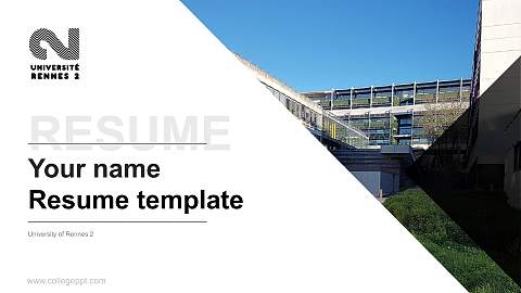 University of Rennes 2 Resume PPT Template
