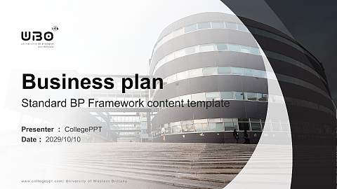 University of Western Brittany Competition/Entrepreneurship Contest PPT Template