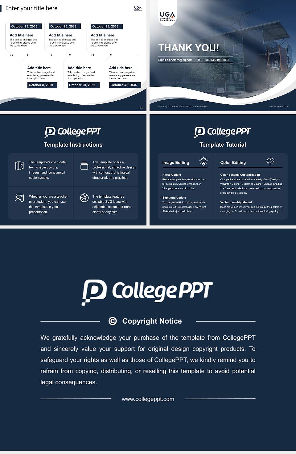 University of Grenoble Alpes – Valence campus Lecture Sharing and Networking Event PPT Template4:3 ratio PPT effect preview image4