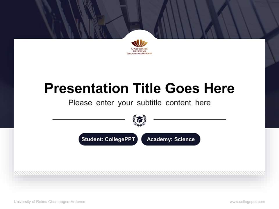 University of Reims Champagne-Ardenne National Scholarship Defense PPT Template4:3 ratio PPT effect preview image4
