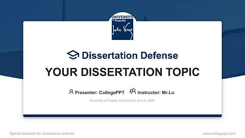University of Picardy Jules Verne Graduation Thesis Defense PPT Template