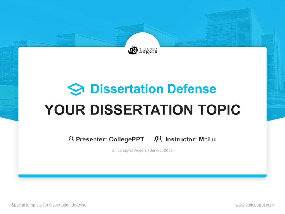 University of Angers Graduation Thesis Defense PPT Template4:3 ratio PPT effect preview image7