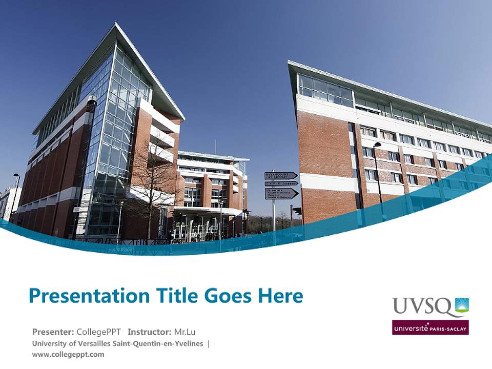 University of Versailles Saint-Quentin-en-Yvelines Course/Courseware Creation PPT Template4:3 ratio PPT effect preview image5