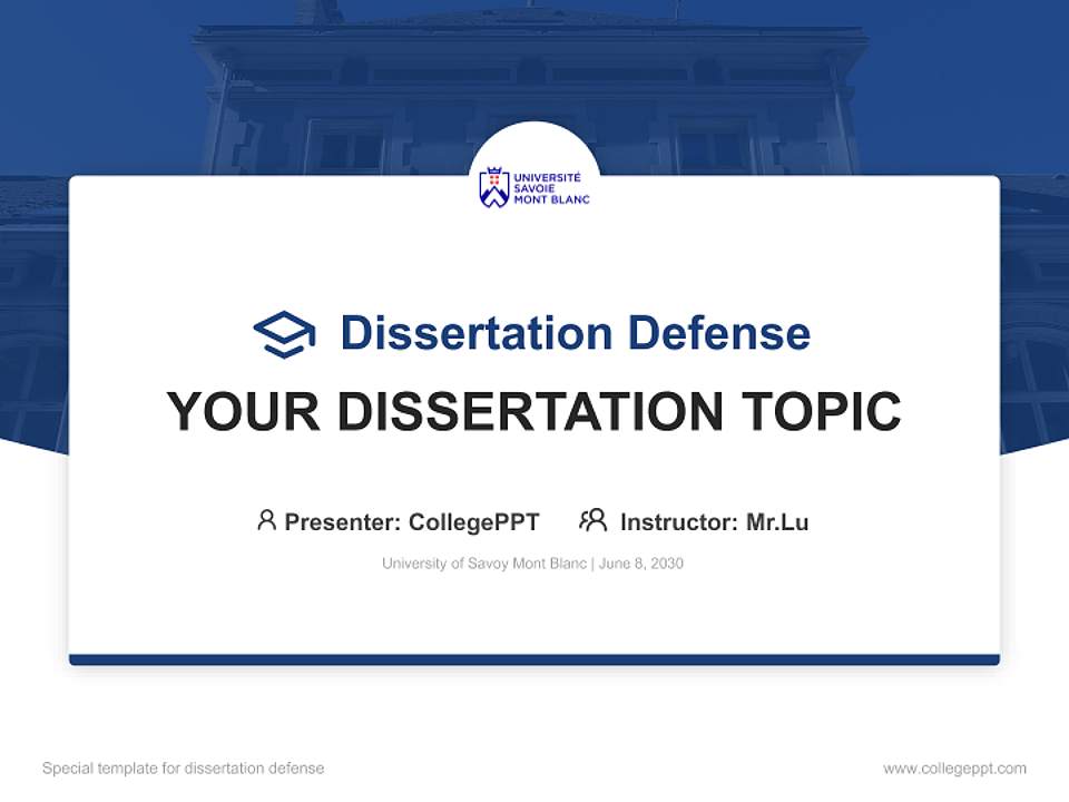 University of Savoy Mont Blanc Graduation Thesis Defense PPT Template4:3 ratio PPT effect preview image7