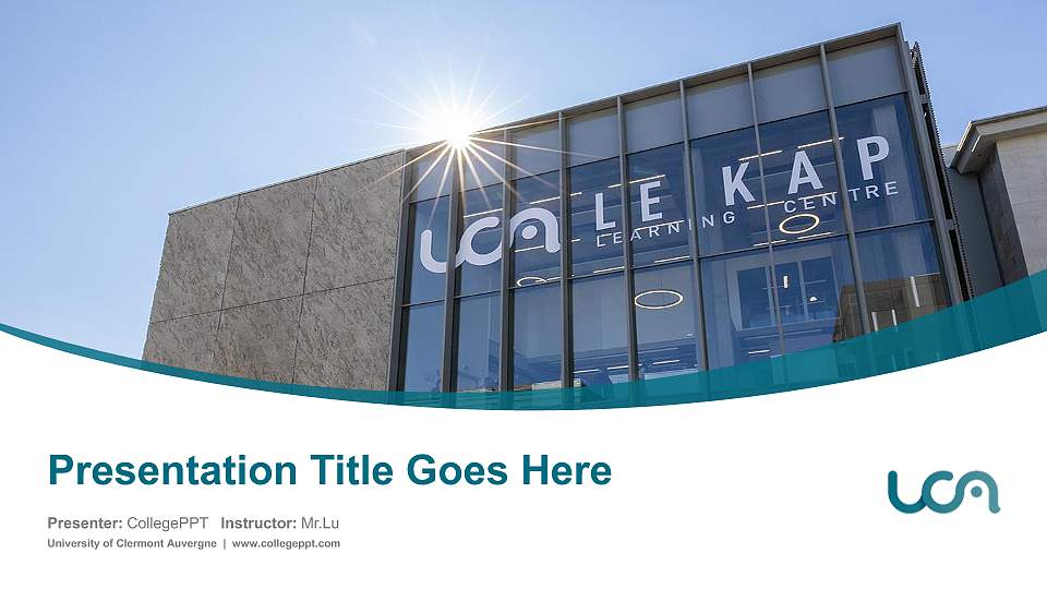 University of Clermont Auvergne Course/Courseware Creation PPT Template16:9 ratio PPT effect preview image