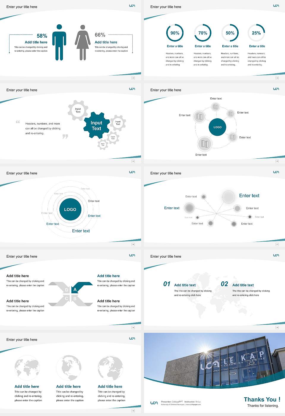University of Clermont Auvergne Course/Courseware Creation PPT Template16:9 ratio PPT effect preview image4