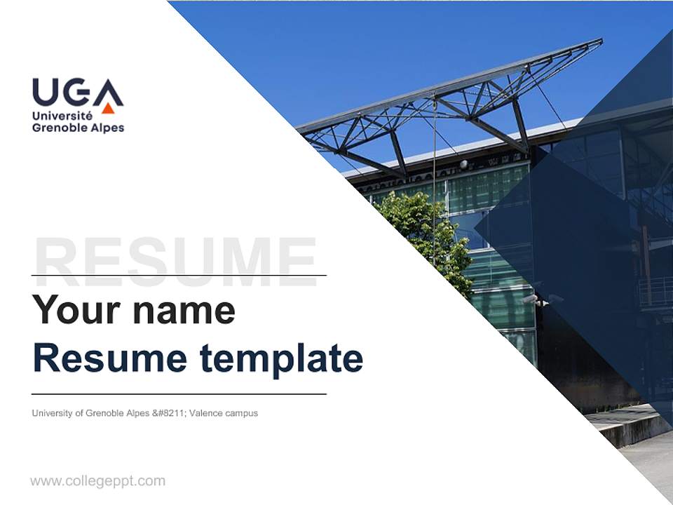 University of Grenoble Alpes – Valence campus Resume PPT Template4:3 ratio PPT effect preview image5