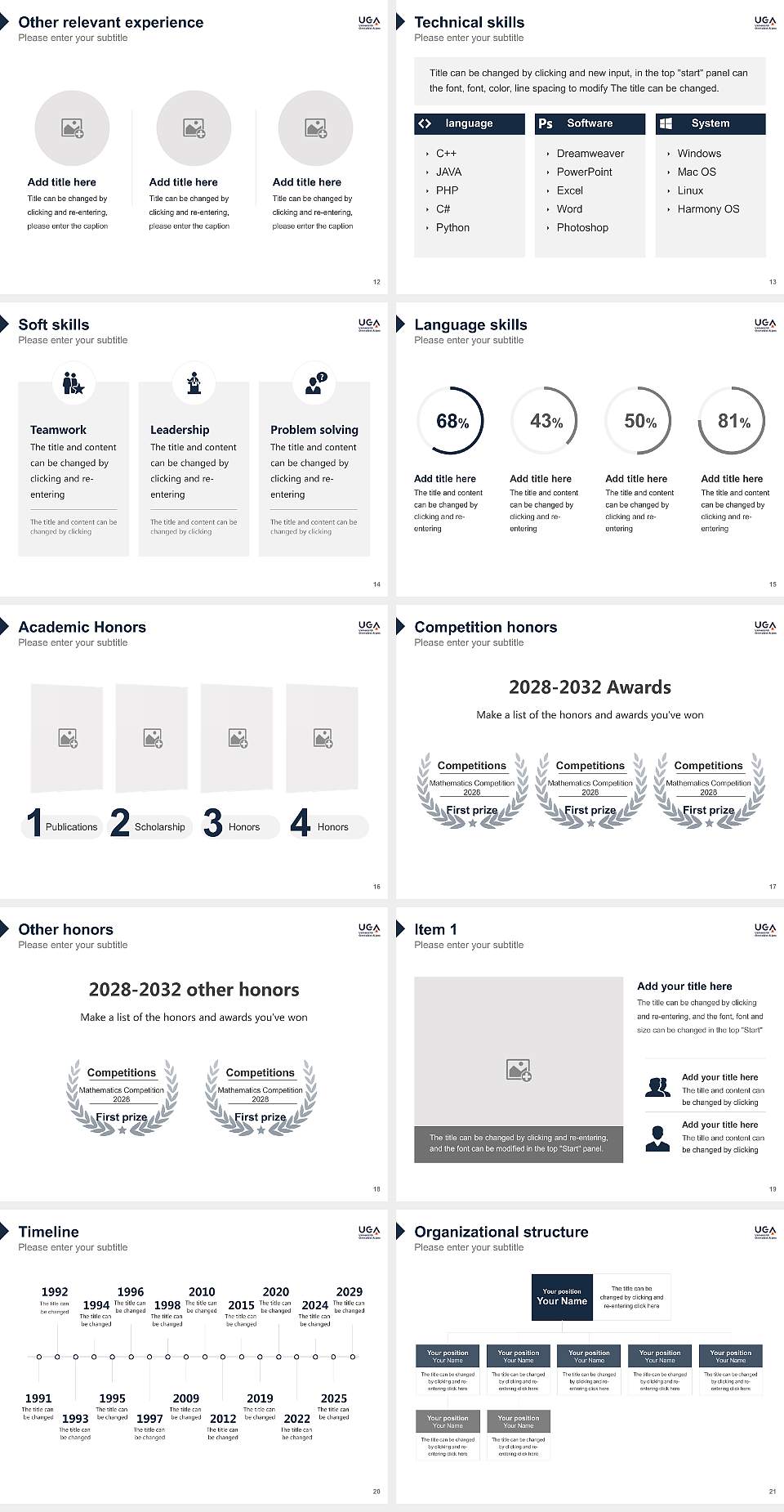 University of Grenoble Alpes – Valence campus Resume PPT Template4:3 ratio PPT effect preview image3