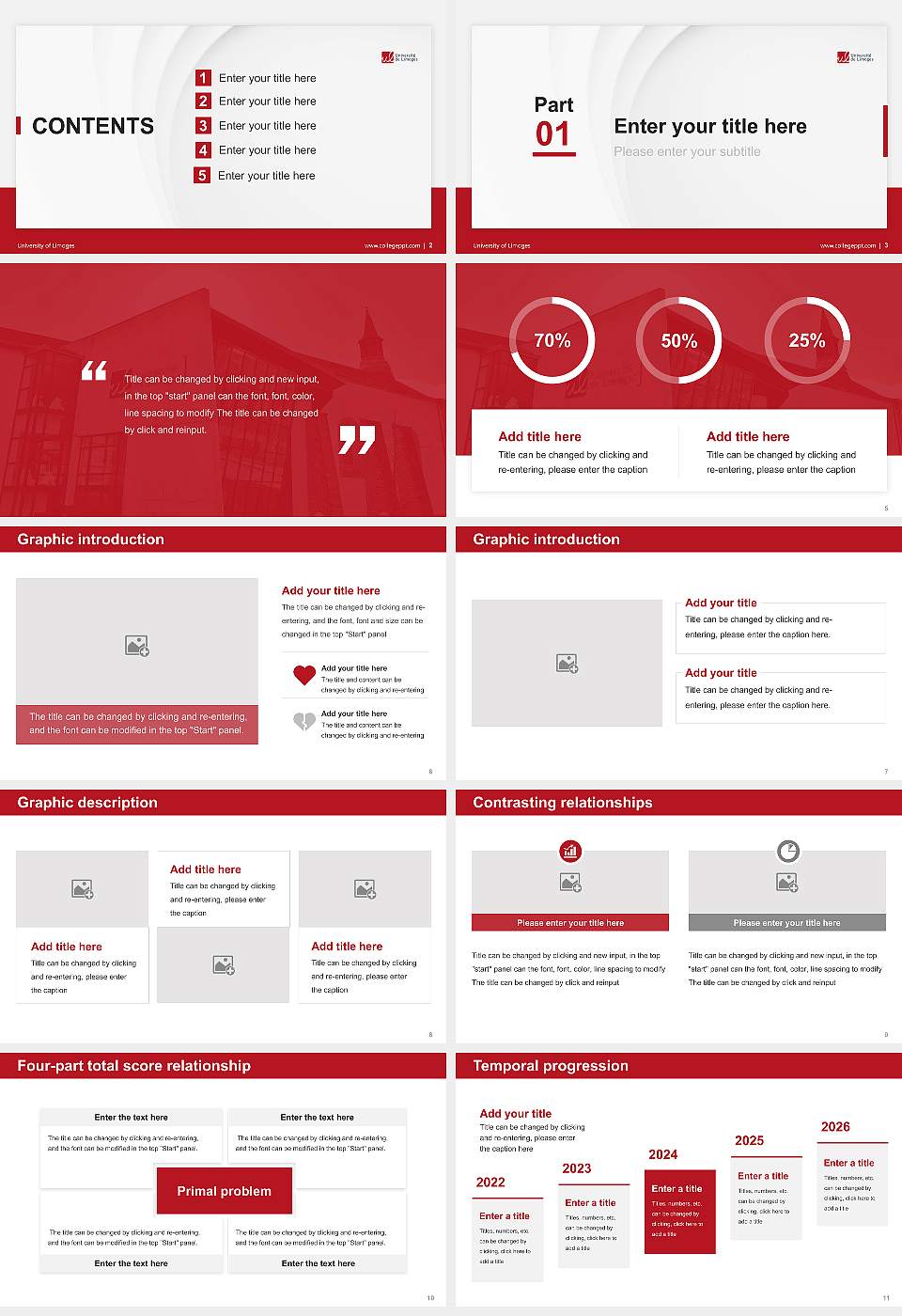 University of Limoges Thesis Proposal/Graduation Defense PPT Template16:9 ratio PPT effect preview image2