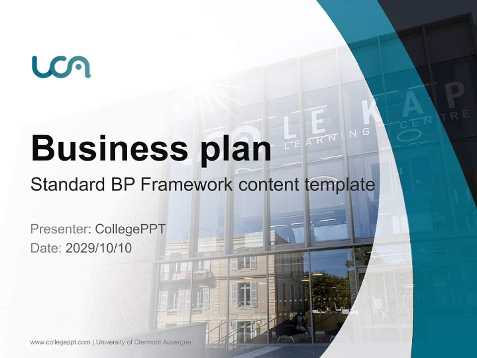 University of Clermont Auvergne Competition/Entrepreneurship Contest PPT Template4:3 ratio PPT effect preview image9