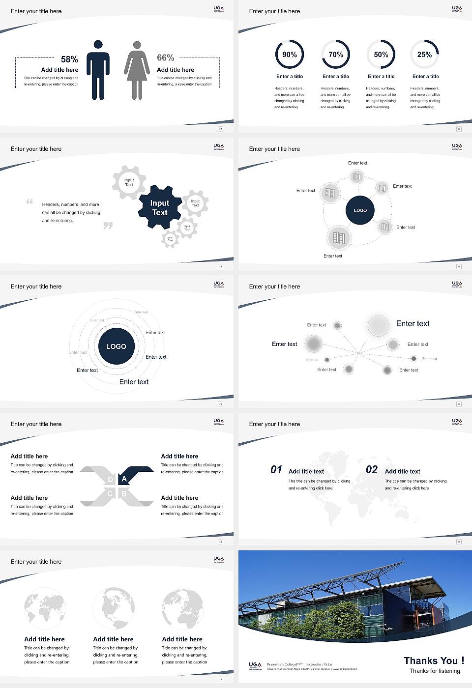 University of Grenoble Alpes – Valence campus Course/Courseware Creation PPT Template16:9 ratio PPT effect preview image4