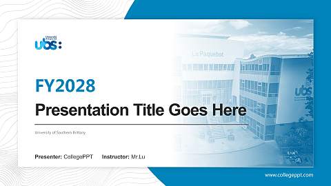 University of Southern Brittany Academic Presentation/Research Findings Report PPT Template