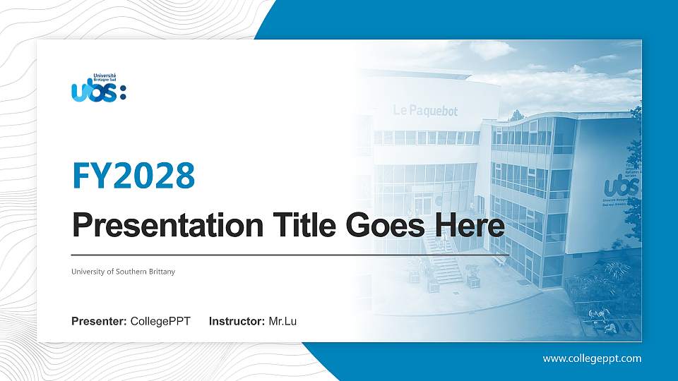 University of Southern Brittany Academic Presentation/Research Findings Report PPT Template16:9 ratio PPT effect preview image