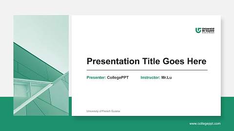 University of French Guiana General PPT Template