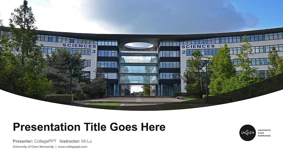 University of Caen Normandy Course/Courseware Creation PPT Template16:9 ratio PPT effect preview image