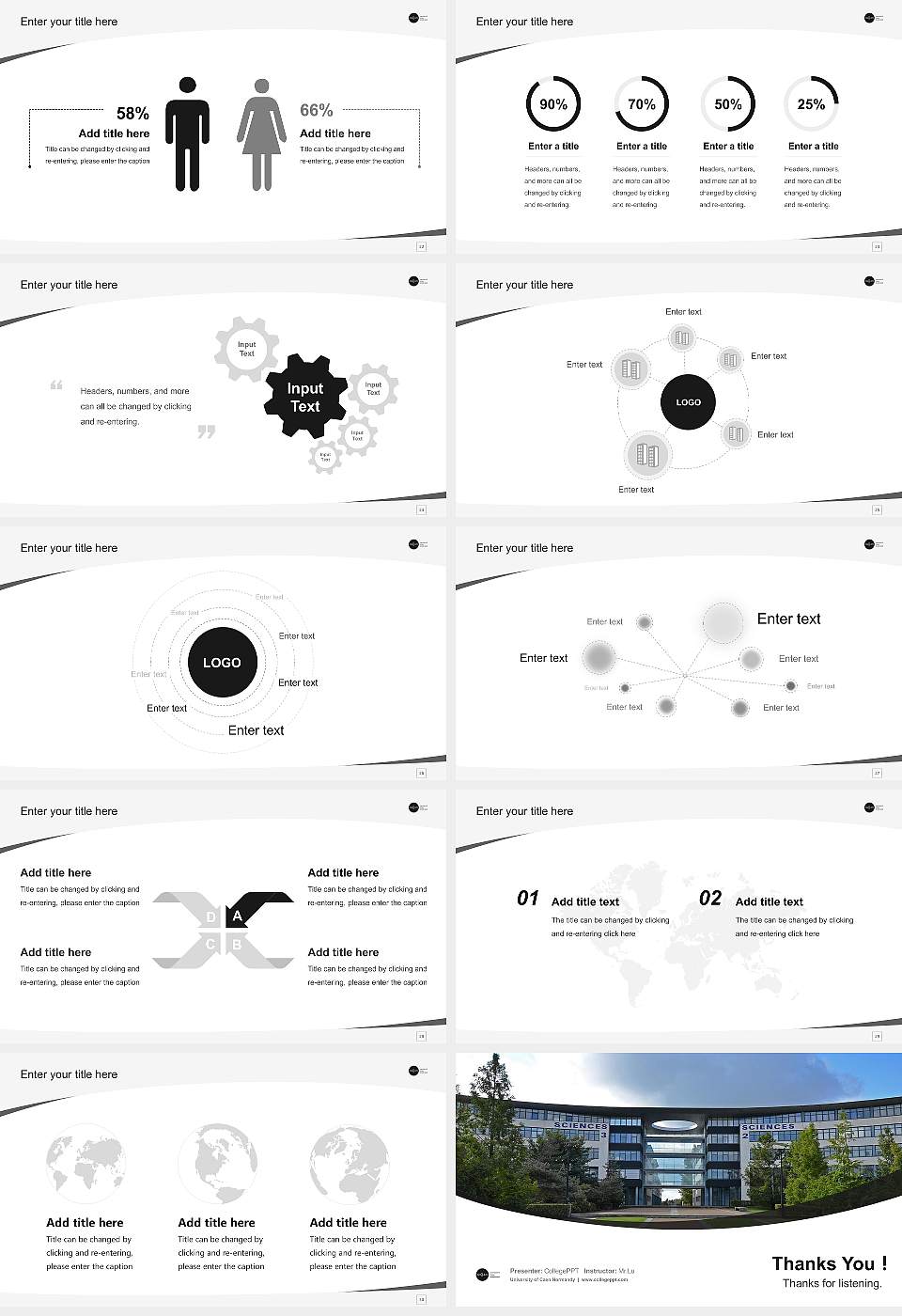 University of Caen Normandy Course/Courseware Creation PPT Template16:9 ratio PPT effect preview image4