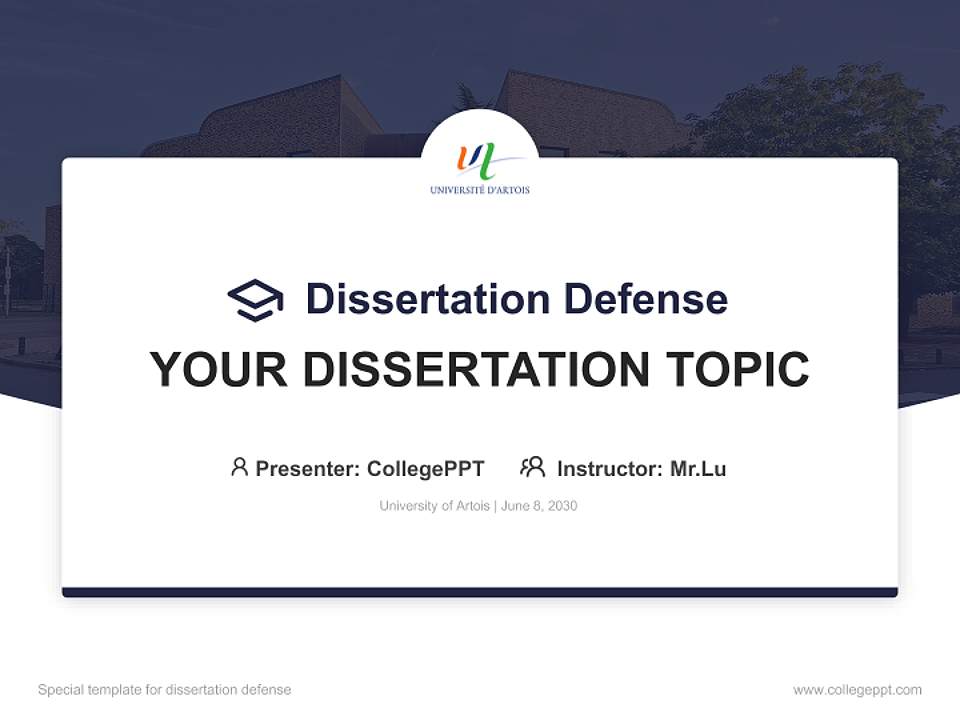 University of Artois Graduation Thesis Defense PPT Template4:3 ratio PPT effect preview image7