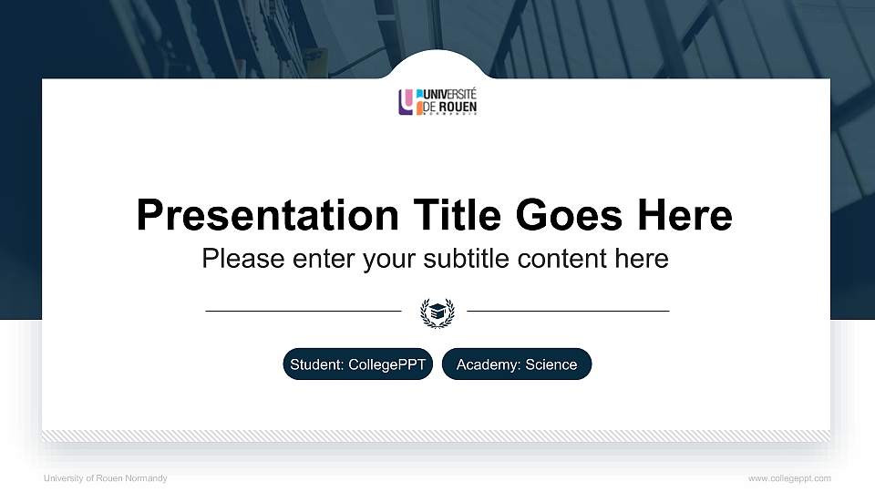 University of Rouen Normandy National Scholarship Defense PPT Template16:9 ratio PPT effect preview image