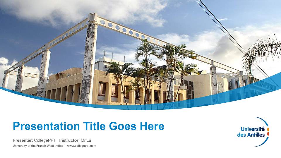 University of the French West Indies Course/Courseware Creation PPT Template16:9 ratio PPT effect preview image