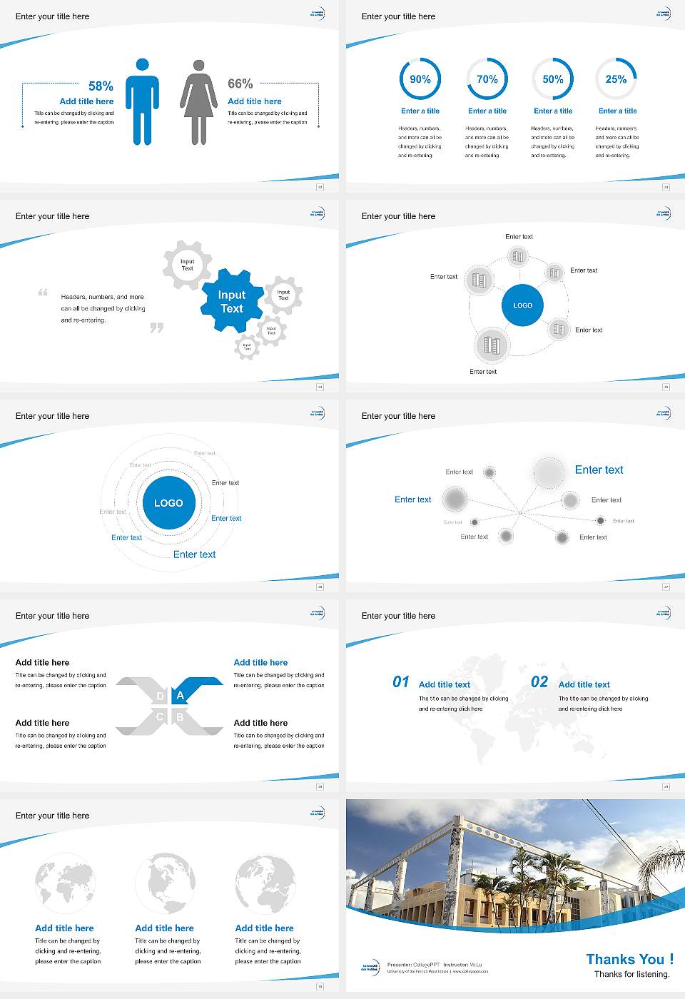 University of the French West Indies Course/Courseware Creation PPT Template16:9 ratio PPT effect preview image4