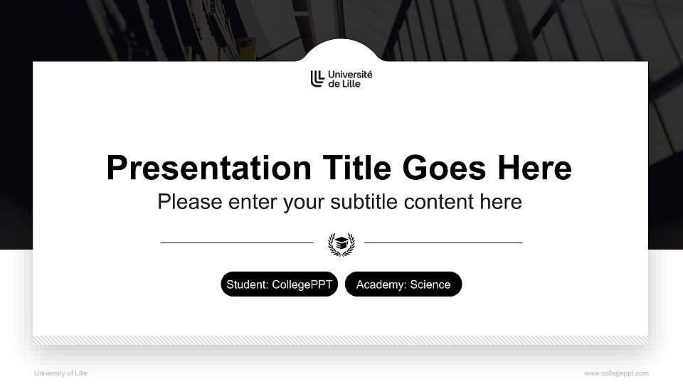 University of Lille National Scholarship Defense PPT Template16:9 ratio PPT effect preview image
