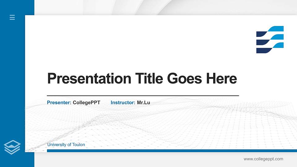 University of Toulon Thesis Proposal/Graduation Defense PPT Template16:9 ratio PPT effect preview image