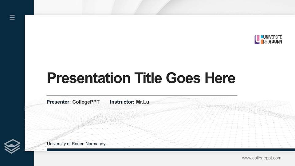 University of Rouen Normandy Thesis Proposal/Graduation Defense PPT Template16:9 ratio PPT effect preview image