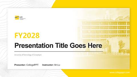 University of Technology of Compiègne Academic Presentation/Research Findings Report PPT Template