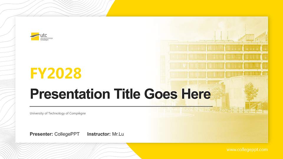 University of Technology of Compiègne Academic Presentation/Research Findings Report PPT Template16:9 ratio PPT effect preview image