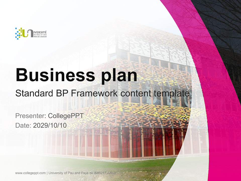 University of Pau and Pays de l’Adour Competition/Entrepreneurship Contest PPT Template4:3 ratio PPT effect preview image9